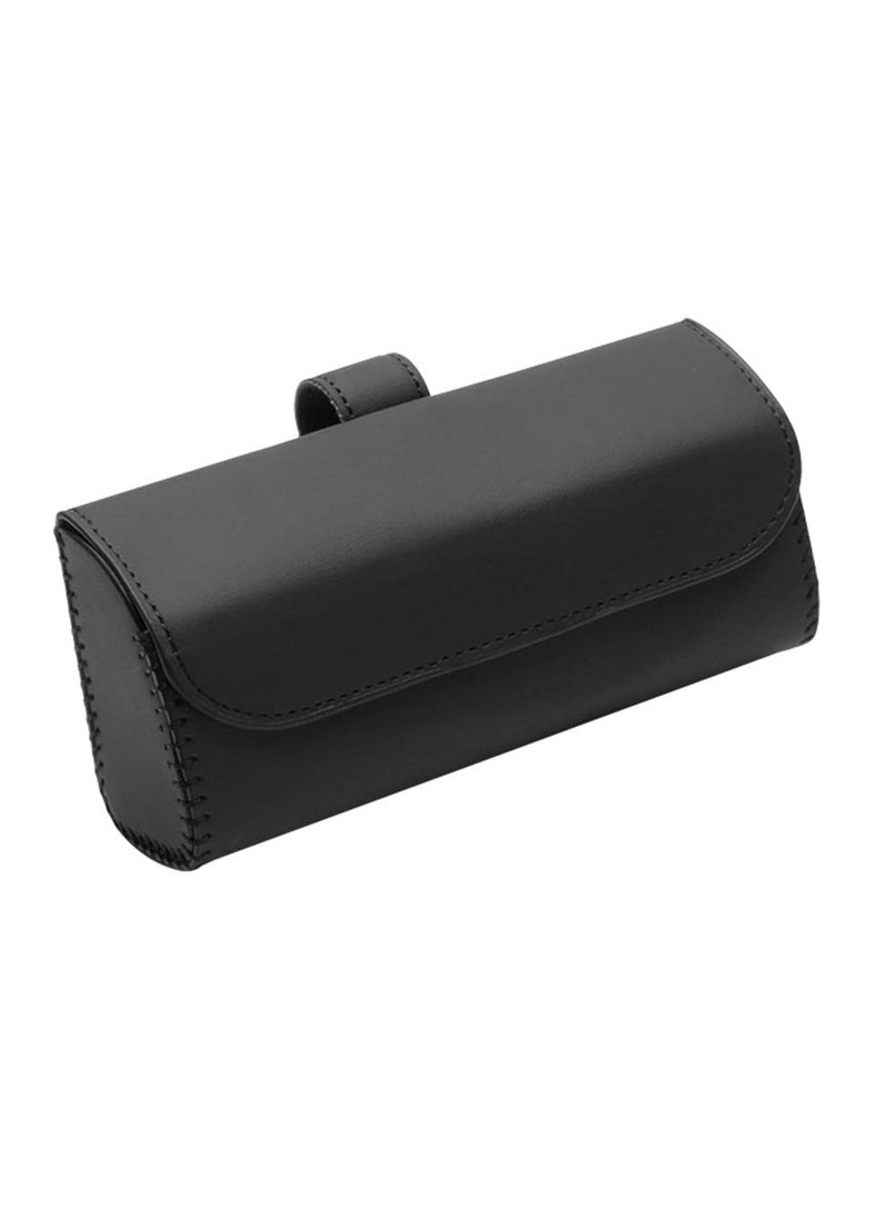Universal Car Sunglass Holder, Car Sun Visor EyeGlasses Case Holders Leather Sunglasses Clip Storage Case, Auto Glasses Holder Protective Box Car Accessories to All Car Models(Black) - Image 1
