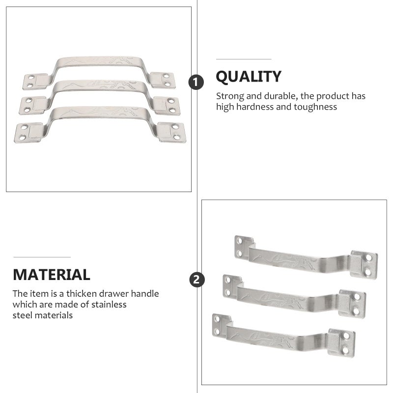 3Pcs Stainless Steel Cabinet Handles Silver Finish Kitchen Door Pulls Hardware Accessories - Image 4