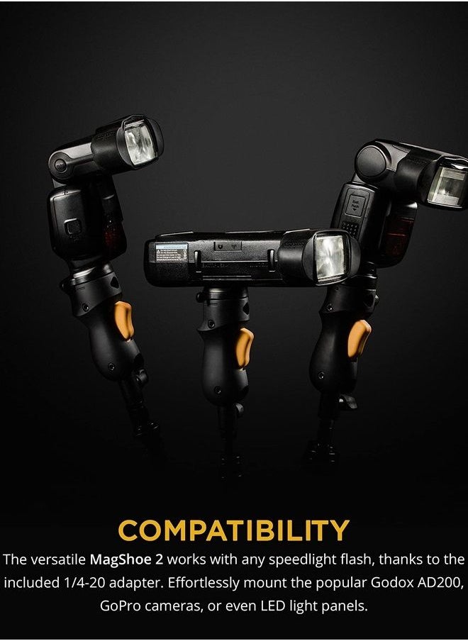 MAGMOD - MagShoe v2 | Universal Cold Shoe Flash Mount for Off Camera Flash | LED Light Panels, Umbrella Modifiers, MagBox PRO 42" Octa Softbox, and MagBox PRO 36" Strip - Image 1