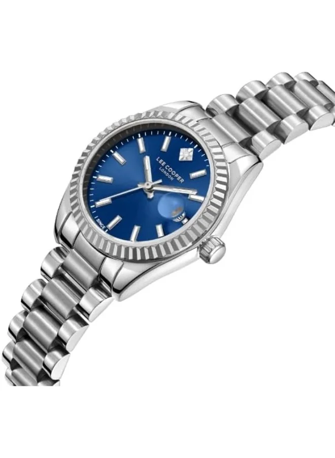لي كوبر Women's 2015-3 Movement Watch, Date Display and Metal Strap - LC08126.390, Dark Blue