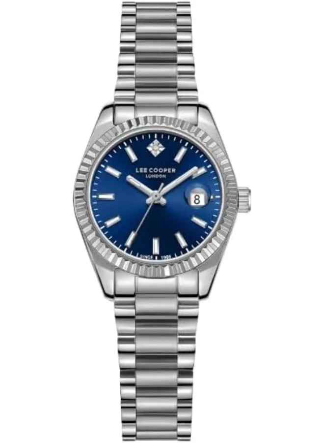 لي كوبر Women's 2015-3 Movement Watch, Date Display and Metal Strap - LC08126.390, Dark Blue