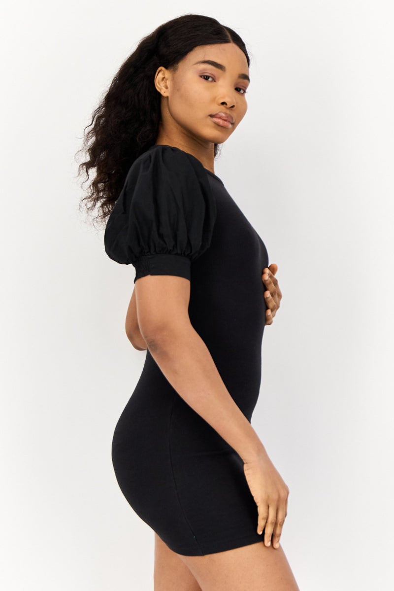 ONLY فستان ضيق مزخرف للنساء، أسود - Image 3