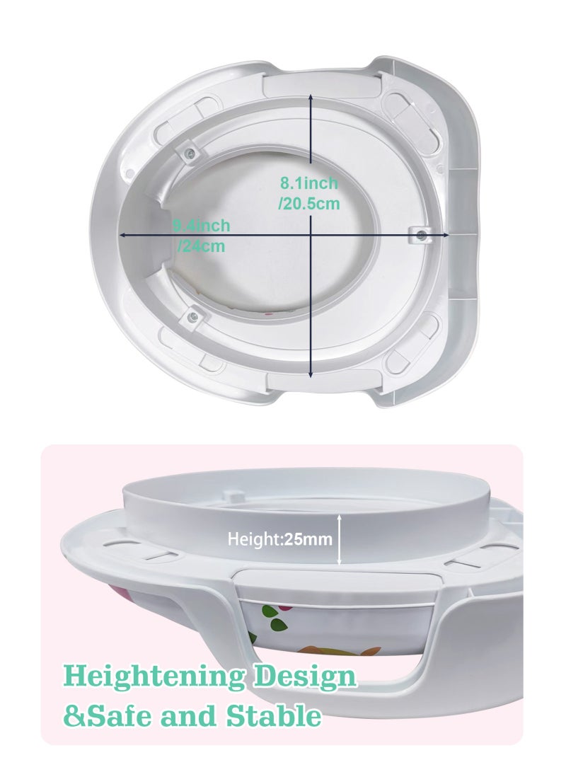 أوربازار مقعد مرحاض لتدريب الأطفال على استخدام النونية، مزود بمقابض وواقي من الرذاذ. مقعد مرحاض آمن ومضاد للانزلاق للأطفال الصغار من الجنسين (تصميم غزال). - Image 4