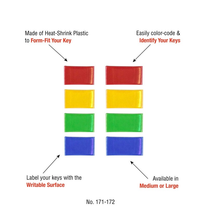 Lucky Line Colorful Key Bands - Key Identifiers Large 4 Pack (17204) - Image 4