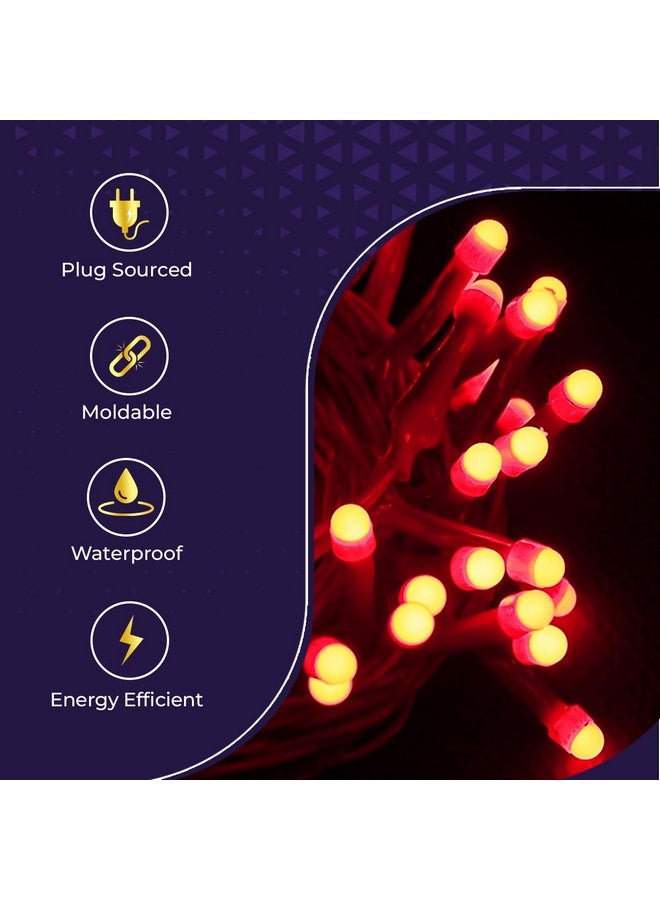 Lexton 40 LED Power Pixel Serial String/Fairy Light | Plug Sourced | Suitable for Home & Outdoor Decoration, Diwali, Christmas, Ramadan, Wedding, Party, Festival (Pack of 50, Red) - Image 4