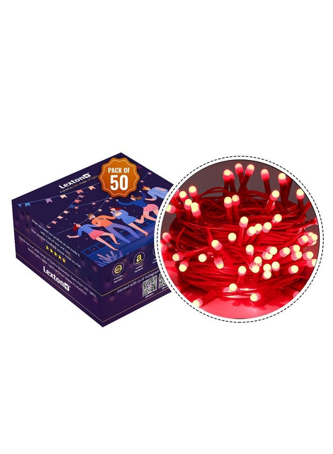 Lexton 40 LED Power Pixel Serial String/Fairy Light | Plug Sourced | Suitable for Home & Outdoor Decoration, Diwali, Christmas, Ramadan, Wedding, Party, Festival (Pack of 50, Red) - Image 2