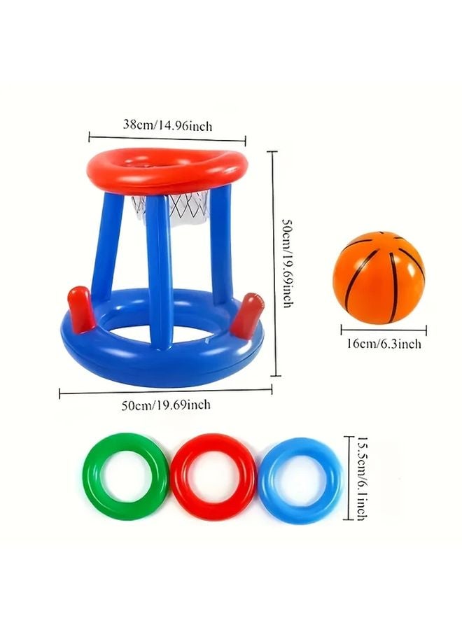 Basketball Frame Set Pool Floating Toy Game With Hoop And Ring - Image 1