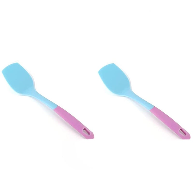 TASKHOUSE Cooking Turner Grater and Angled Front Edge Cooking Spatula with NonStick Heat Resistant Head Non Stick Kitchen Turner NonScratch Flexible Utensil for Burger Egg BakingPack of 2Blue - Image 1