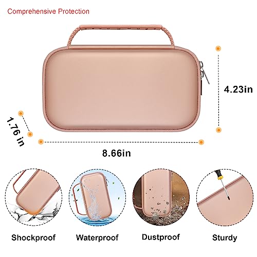 Elonbo Carrying Case for Texas Instruments TI-84 Evo/TI-84 Plus CE Evo Graphing Calculator, Extra Mesh Pocket Fits Charging Cable Charger Manual, Rose Gold - Image 3