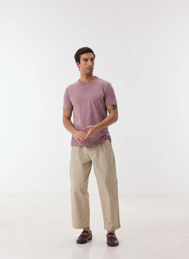 Ashita Fernandes  Leandor Men’s Purple Poly Cotton Shirt – Relaxed Fit, Round Neck, Solid Lightweight Casual Wear for Men | Best Price UAE