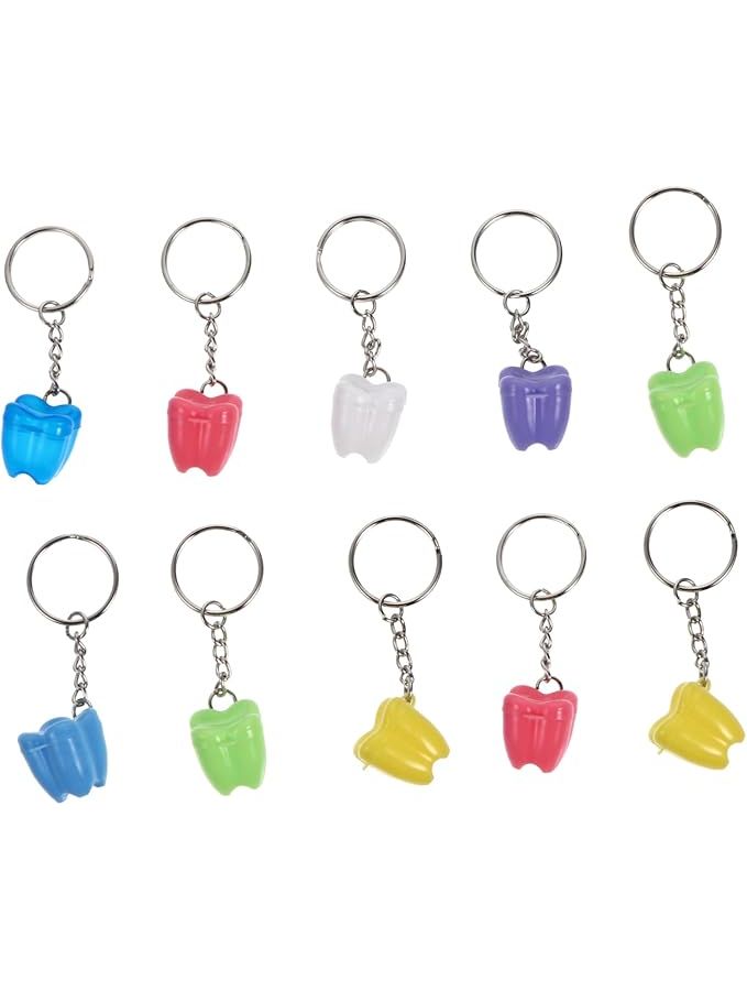 10pcs Teeth Keepsake Box Keychain Hooks Storage Case for Boy Girl Memories - Image 1
