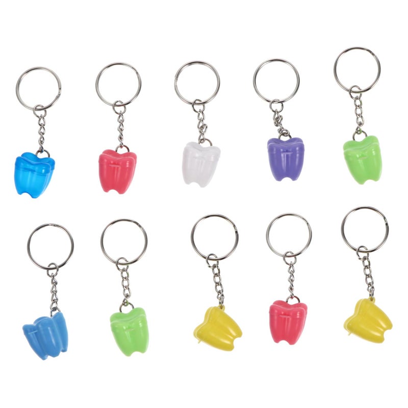 10pcs Teeth Keepsake Box Keychain Hooks Storage Case for Boy Girl Memories - Image 2