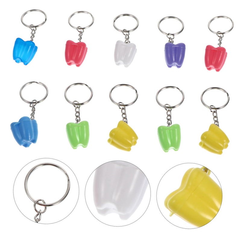 10pcs Teeth Keepsake Box Keychain Hooks Storage Case for Boy Girl Memories - Image 4