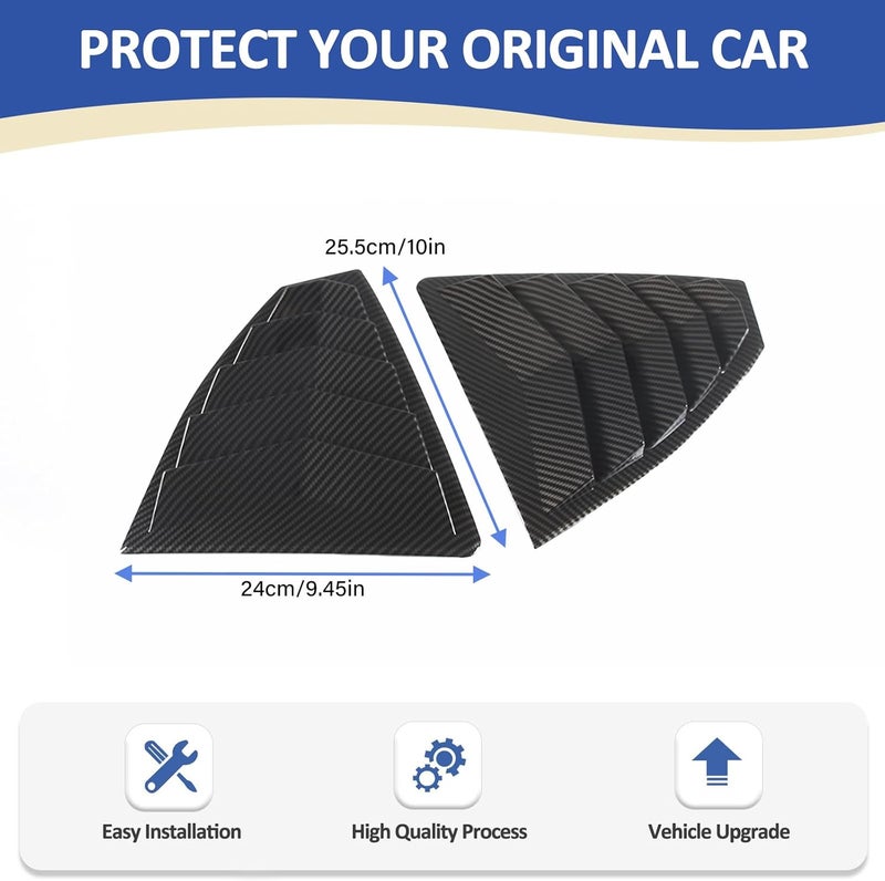 Daeiclru Rear Side Window Louvers for Subaru WRX 2022-2023 - Carbon Fiber Pattern - Image 3