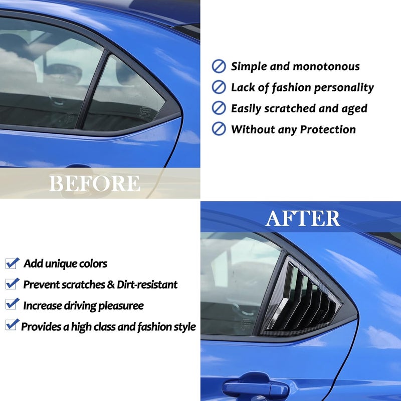 Daeiclru Rear Side Window Louvers for Subaru WRX 2022-2023 - Carbon Fiber Pattern - Image 2