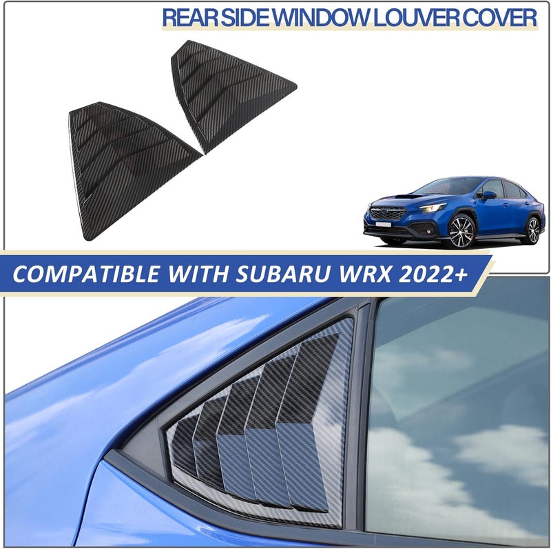 Daeiclru Rear Side Window Louvers for Subaru WRX 2022-2023 - Carbon Fiber Pattern - Image 5