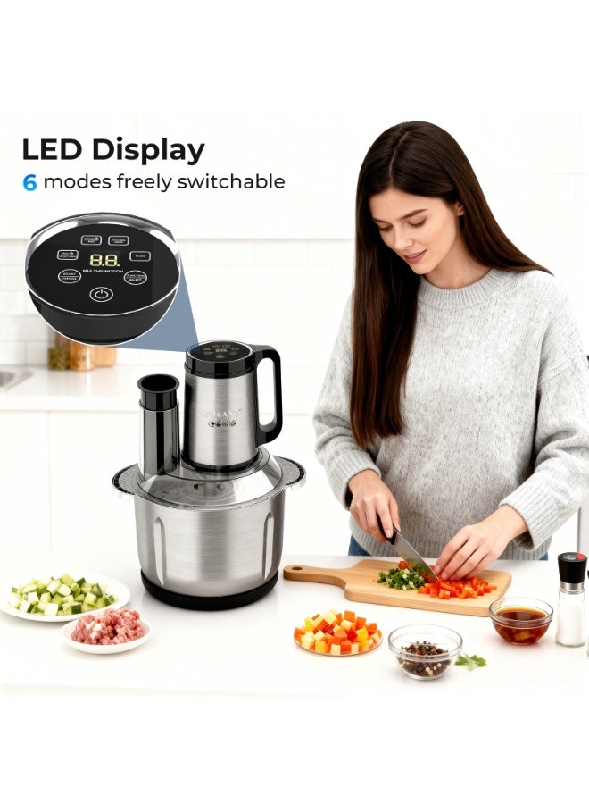 سوكاني محضر طعام 900 واط مطحنة طعام من الفولاذ المقاوم للصدأ مع شفرات من الفولاذ المقاوم للصدأ، وعاء XXL سعة 3.5 لتر، سرعة نبضية متعددة الوظائف من الفولاذ المقاوم للصدأ للدقة وسهولة التنظيف - Image 5