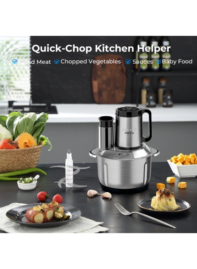 سوكاني محضر طعام 900 واط مطحنة طعام من الفولاذ المقاوم للصدأ مع شفرات من الفولاذ المقاوم للصدأ، وعاء XXL سعة 3.5 لتر، سرعة نبضية متعددة الوظائف من الفولاذ المقاوم للصدأ للدقة وسهولة التنظيف - Image 2