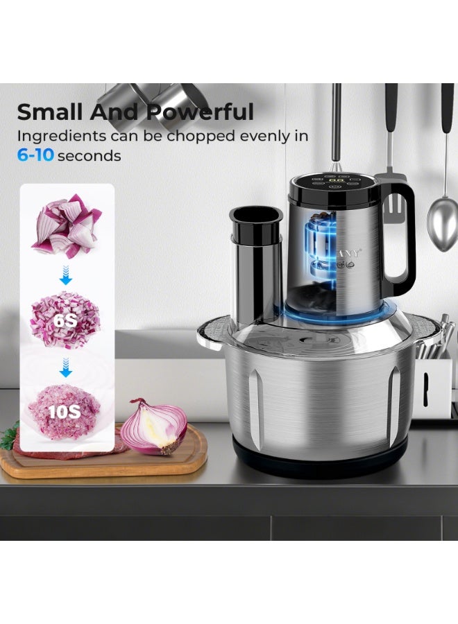 سوكاني محضر طعام 900 واط مطحنة طعام من الفولاذ المقاوم للصدأ مع شفرات من الفولاذ المقاوم للصدأ، وعاء XXL سعة 3.5 لتر، سرعة نبضية متعددة الوظائف من الفولاذ المقاوم للصدأ للدقة وسهولة التنظيف - Image 3