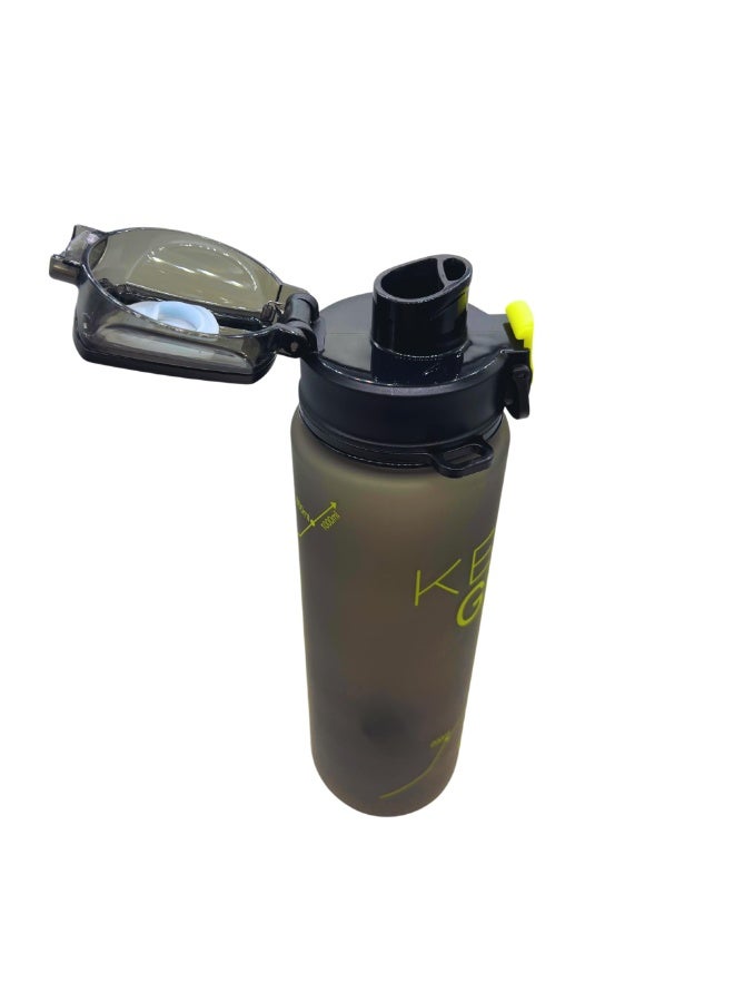 KEEP GOING زجاجة مياه رياضية من  - زجاجة مياه تريتان مانعة للتسرب وصحية، خالية من مادة BPA مع بلاستيك وسيليكون صالحين للطعام، مثالية للمكتب وصالة الألعاب الرياضية ومتينة للاستخدام اليومي (رمادي) - Image 4