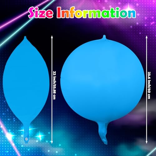 Vertintong 12 Pcs 22 Inches Round Glow in The Dark Neon Balloons Glow Party Supplies Neon Foil Balloons 90 80s Hip Hop for Christmas Happy New Year Birthday Wedding Anniversary Backdrop Decor - Image 5