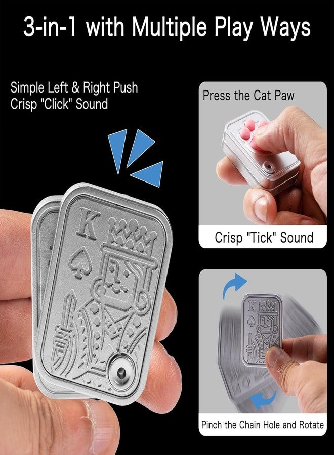 WROPZO Cat Paw Fidget Slider Toy for Adults - Blue Mechanical Push Card EDC Desk Toy, Stress Relief Office Gadget, Portable Anxiety Relief Fidget for Travel Study Focus Gift - Image 2