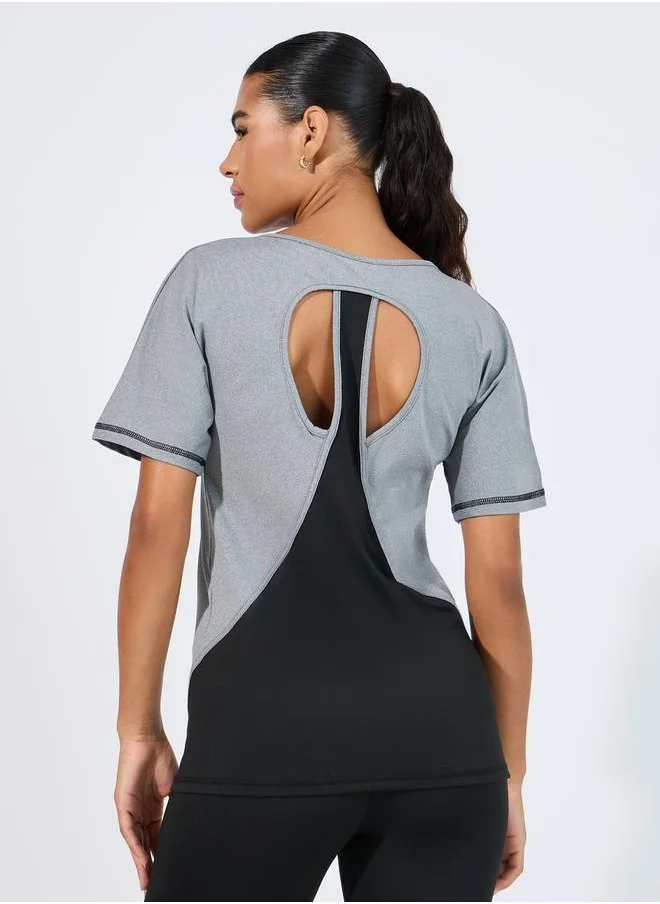 Styli Contrast Double Layer Open Back Top