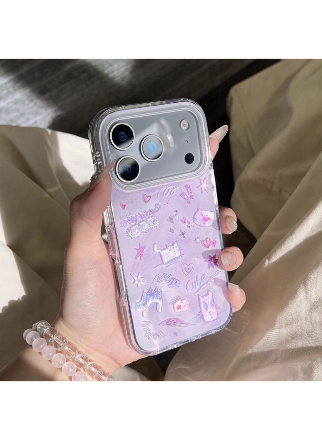 NIBEMINENT Purple Cat Protective TPU Case Cover For iPhone 17 Pro - Image 1