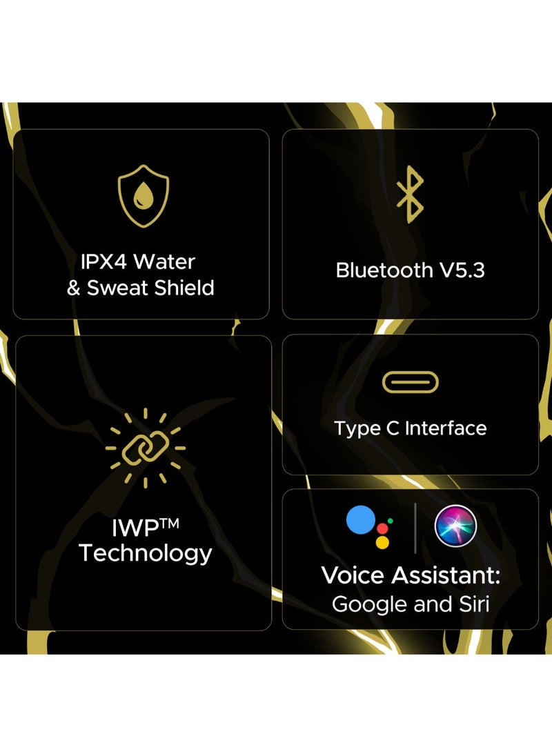 Immortal 171 True Wireless Stereo In-Ear Earbuds – Black Sabre with 40 Hours Playback, Quad Mics ENx Noise Cancellation, Beast Mode for Low Latency Gaming, Vibrant Blazing RGB LED Lighting, Bluetooth V5.3, and ASAP Fast Charging Technology