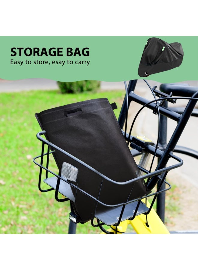 Generic Bike Cover, Outdoor Waterproof Bicycle Covers Oxford Fabric Rain Sun UV Dust Wind Proof Motorcycle Covers with reflective stripe and Lock Hole for Mountain Road Electric Bike Tricycle  - Image 2