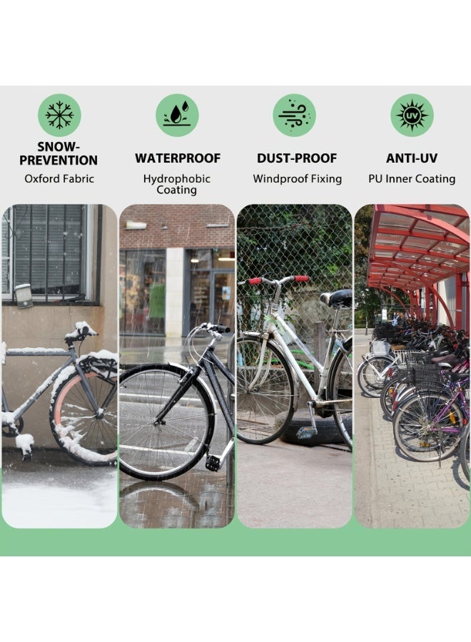 Bike Cover, Outdoor Waterproof Bicycle Covers Oxford Fabric Rain Sun UV Dust Wind Proof Motorcycle Covers with reflective stripe and Lock Hole for Mountain Road Electric bicycle, comes with storage bag - Image 4