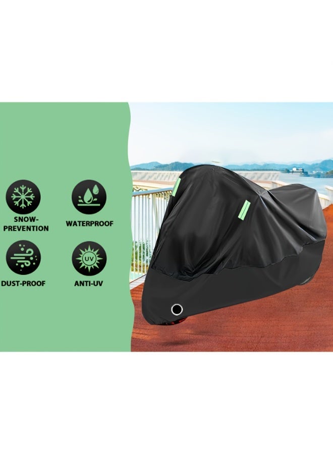 Bike Cover, Outdoor Waterproof Bicycle Covers Oxford Fabric Rain Sun UV Dust Wind Proof Motorcycle Covers with reflective stripe and Lock Hole for Mountain Road Electric bicycle, comes with storage bag - Image 3