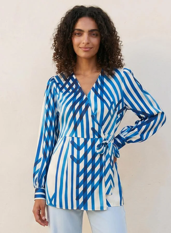 ايكونيك Iconic Wrap Top with Print