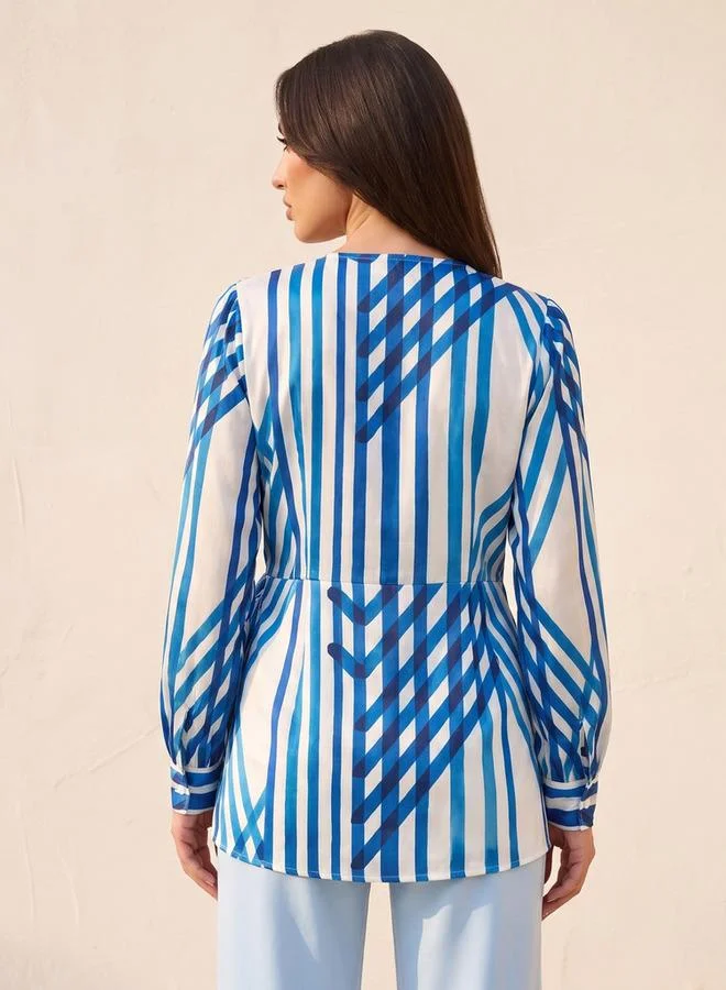 Iconic  Iconic Wrap Top with Print for Women | Best Price UAE