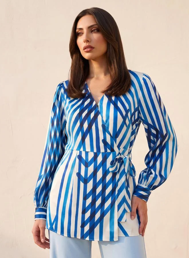 Iconic Iconic Wrap Top with Print