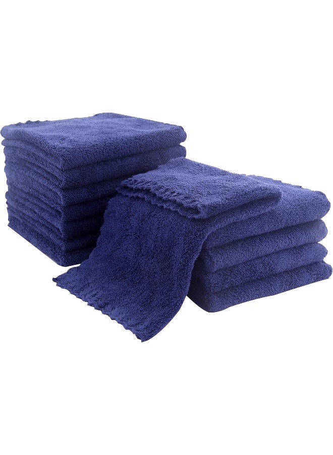 Spotted Play 12 Pack Baby Washcloths - Extra Absorbent and Soft Wash Clothes for Newborns, Infants and Toddlers - Suitable for Baby Skin and New Born - Microfiber Coral Fleece 12x12 Inches, Navy Blue - Image 1