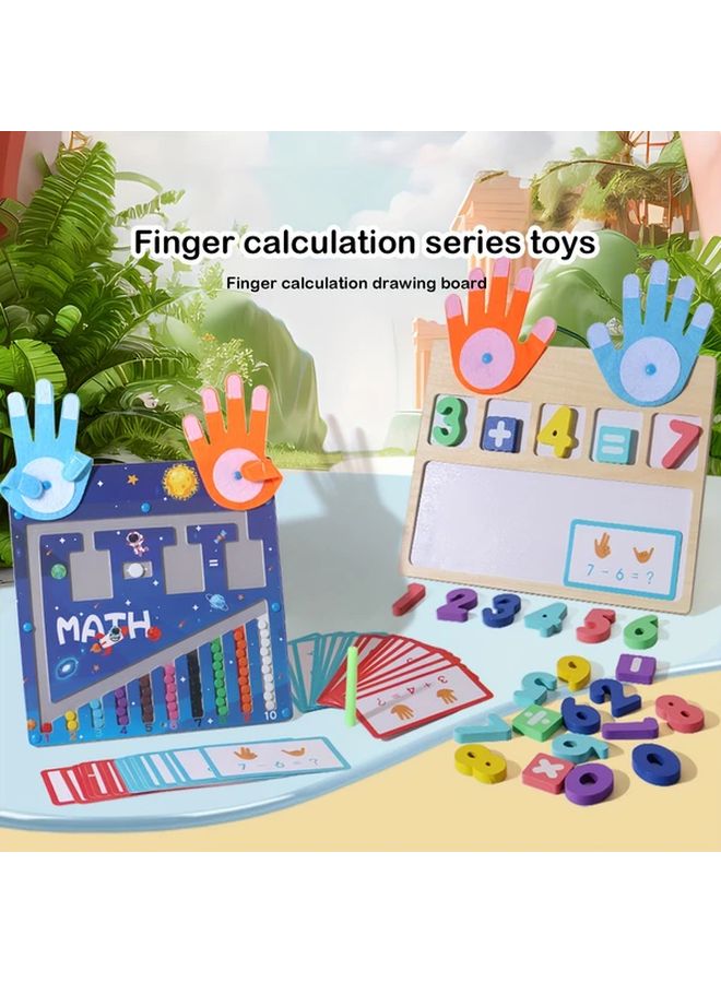 لوحة الرياضيات المغناطيسية التفاعلية للعد مع لوحة الرسم بالأصابع للأطفال - Image 2