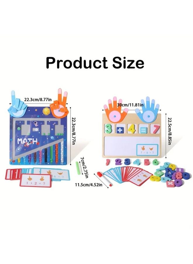 لوحة الرياضيات المغناطيسية التفاعلية للعد مع لوحة الرسم بالأصابع للأطفال - Image 3