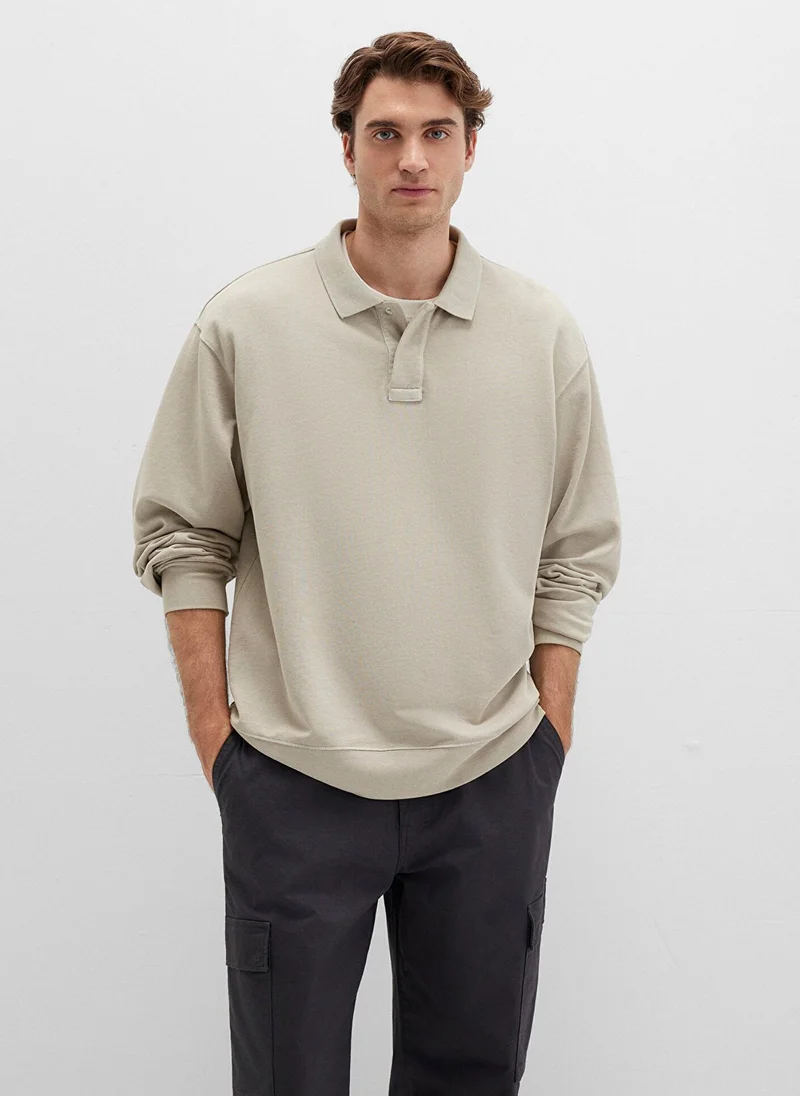 MAVI Beige Polo Sweatshirt