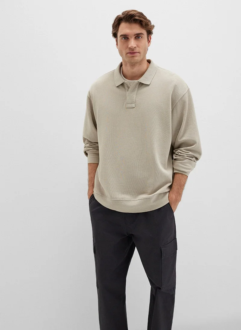 MAVI Beige Polo Sweatshirt