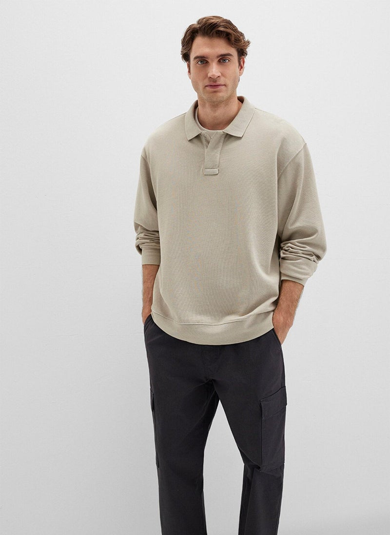 MAVI Beige Polo Sweatshirt - Image 2