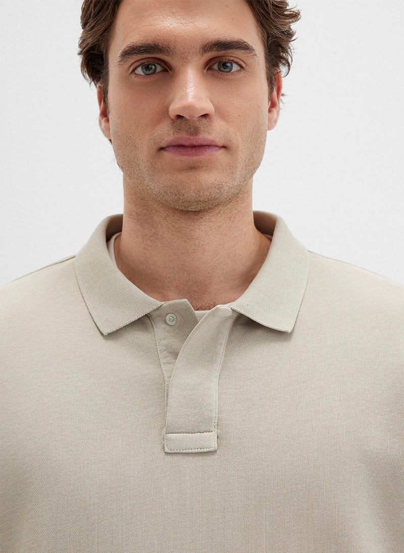MAVI Beige Polo Sweatshirt - Image 4
