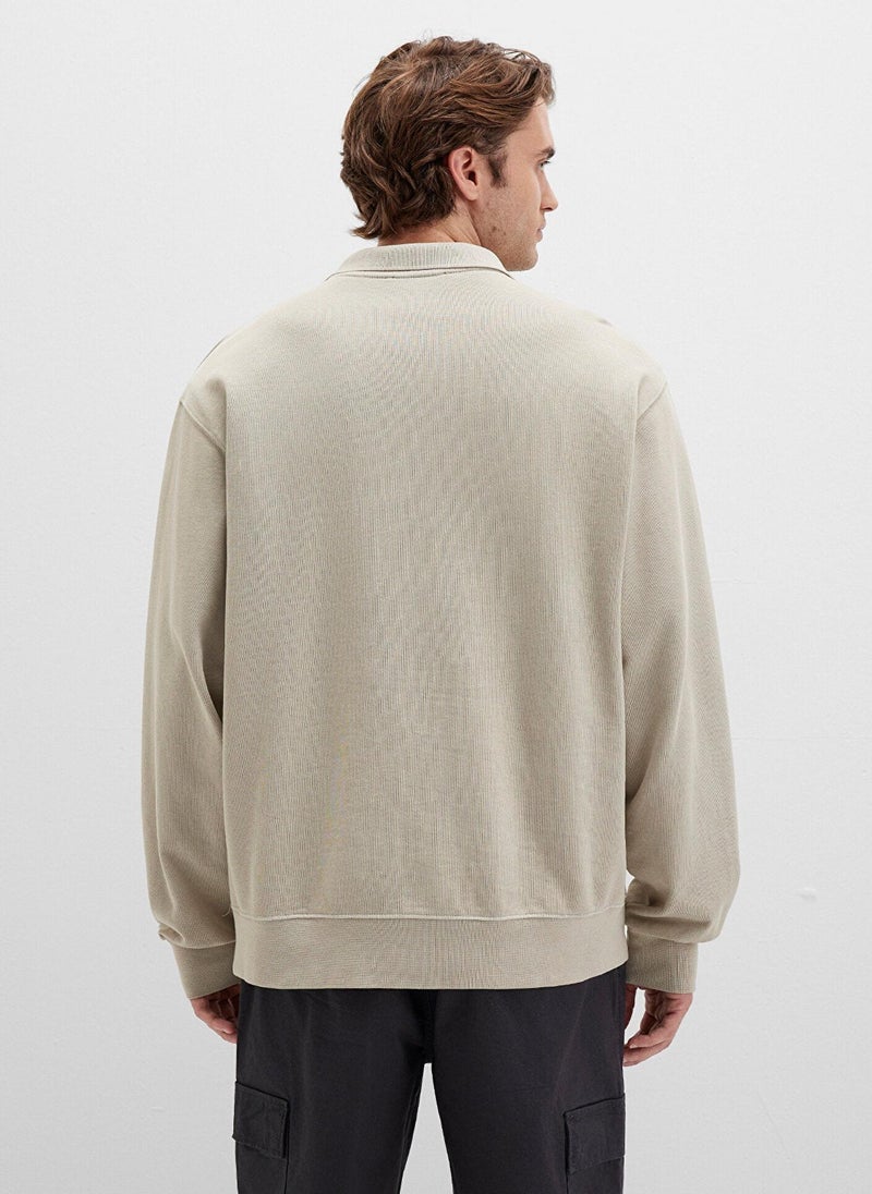 MAVI Beige Polo Sweatshirt - Image 3