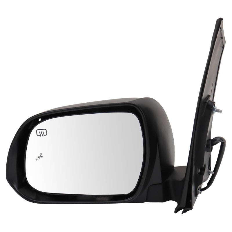 TRQ Left Mirror with Heat Manual Folding with Blind Spot Indicator Drivers Side Compatible with 20132017 Toyota Sienna TO1320301