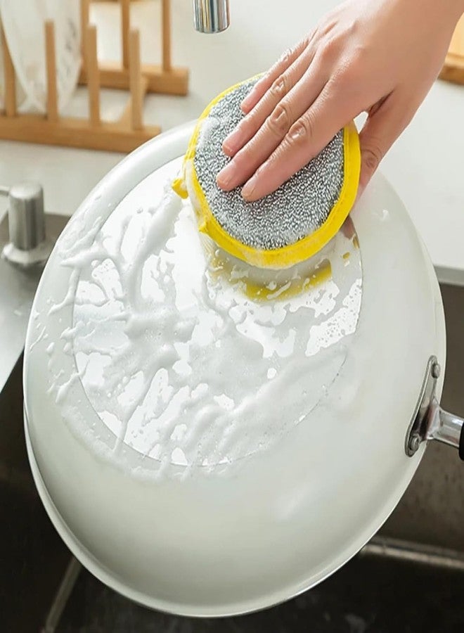 AJKN 2-in-1 Dishwashing Scrub & Sponge, Multi-Purpose Dual-Textured Kitchen Cleaner, Durable, Easy-to-Use Multi-Color Sponge for Dishes, Cookware, and Surfaces [ Pack of 5 Piece ] - Image 3