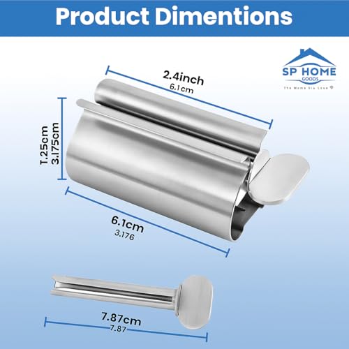 Smart House Inc The Original Toothpaste Squeezer Tube Roller Stainless Steel 2 Pieces Tube Squeezer Rollers, Saves Toothpaste, Creams, Puts an end to Waste - Simple and Practical (Silver) 2.4 inch Wide - Image 2
