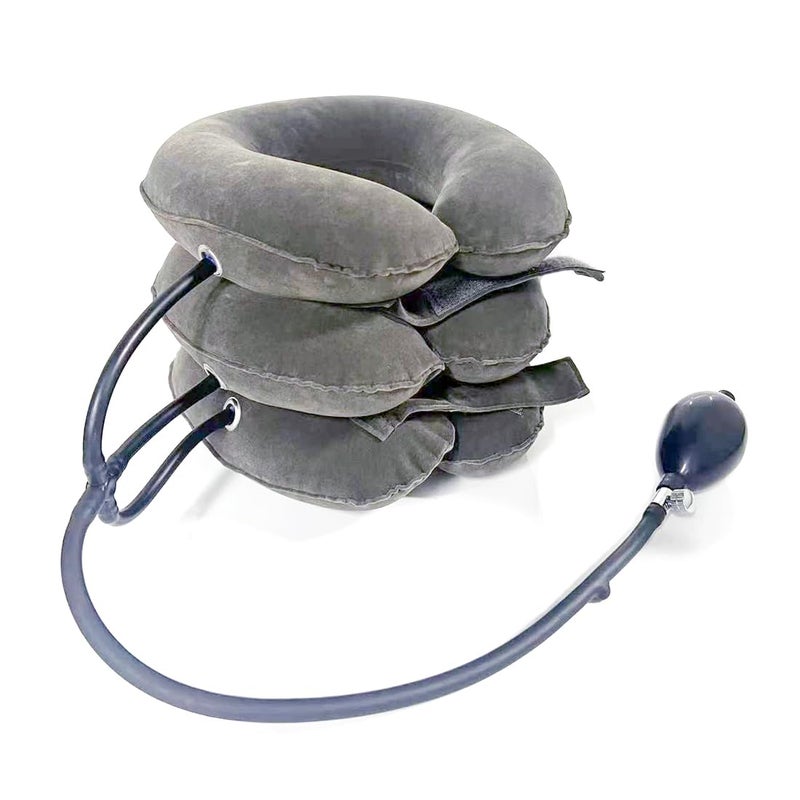 Inflatable Neck Brace for Pain Relief - Grey