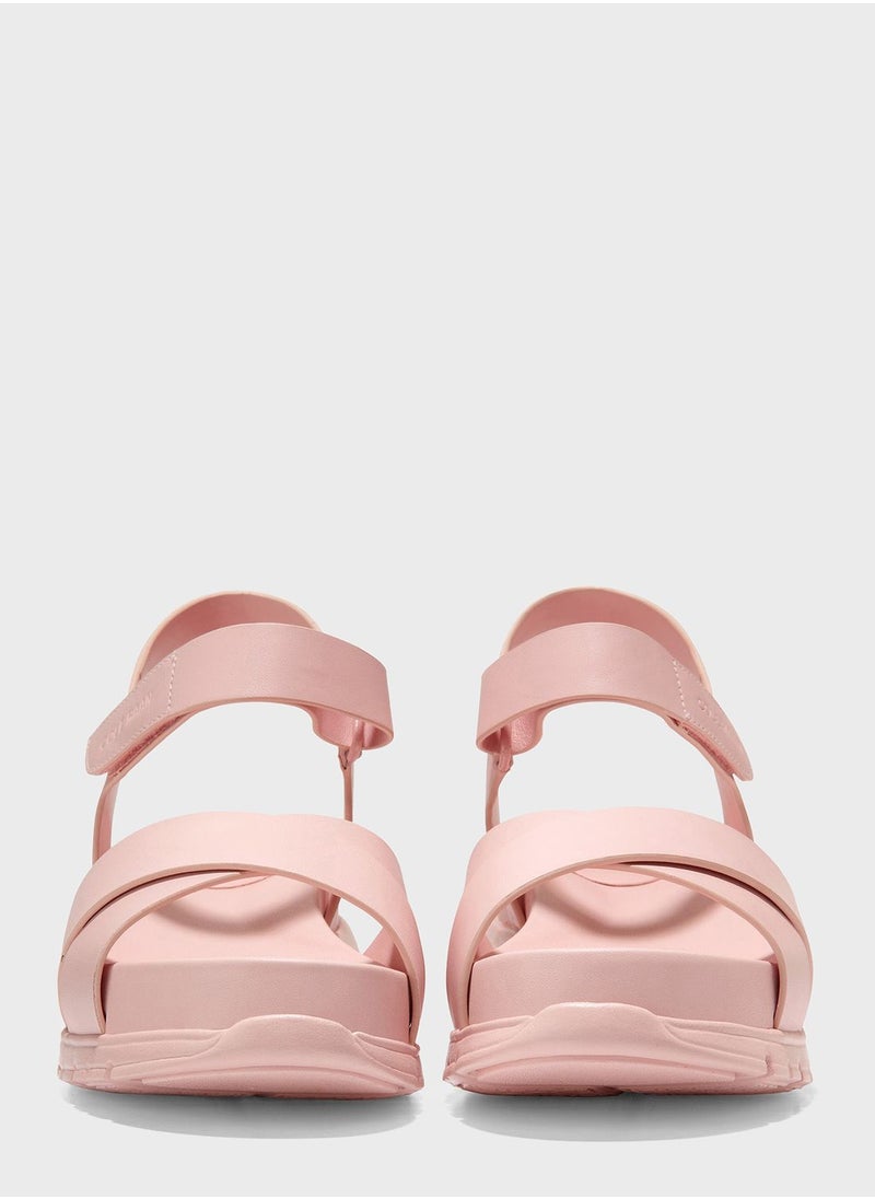 COLE HAAN - Rogrand Ankle Strap Flat Sandals - Image 1