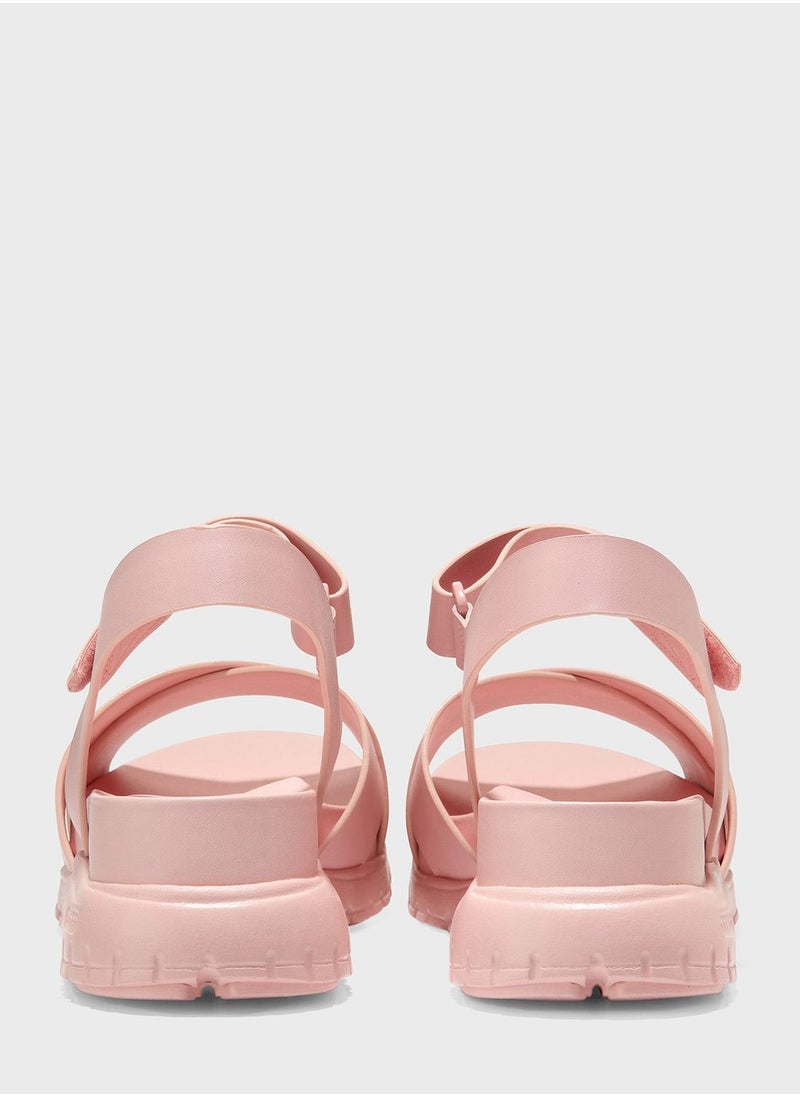 COLE HAAN - Rogrand Ankle Strap Flat Sandals - Image 1
