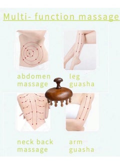 KHAJUL 3-Pieces Wooden Scalp Massage Comb Set, Sandalwood Disc, Scalp Massager Tools, Root Blow Dryer and Oil Hair Growth Stimulator Decorative Tools - Natural Wide Tooth Sandal Straw Comb - Manual Scalp Massager Tools  - Image 3